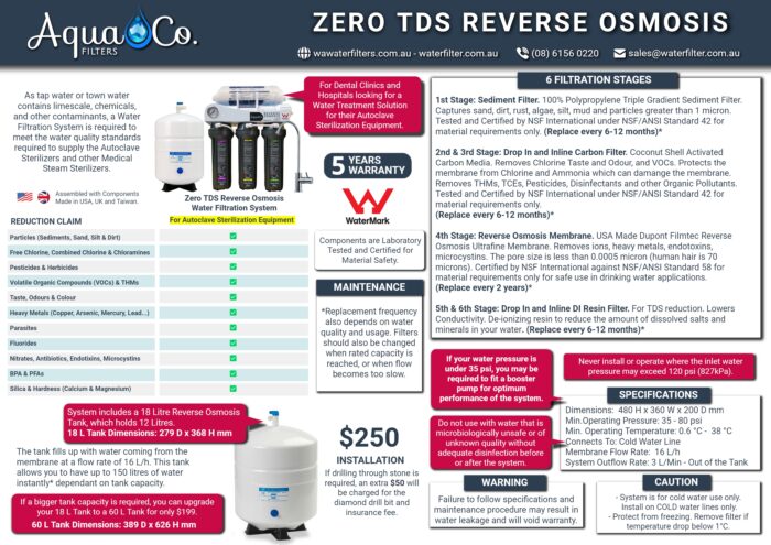 AquaCo Zero TDS Reverse Osmosis for Autoclave Brochure