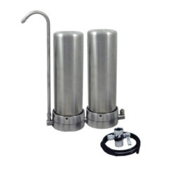 STAINLESS STEEL TWIN COUNTERTOP – WITH SEDIMENT AND CARBON FILTERS